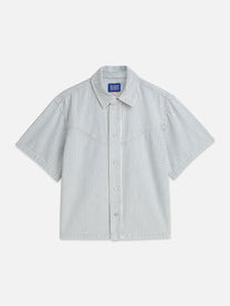 White Smoke חולצה מכופתרת קצרה לנשים Short Sleeve SCOTCH & SODA