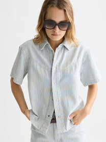 Lavender חולצה מכופתרת קצרה לנשים Short Sleeve SCOTCH & SODA