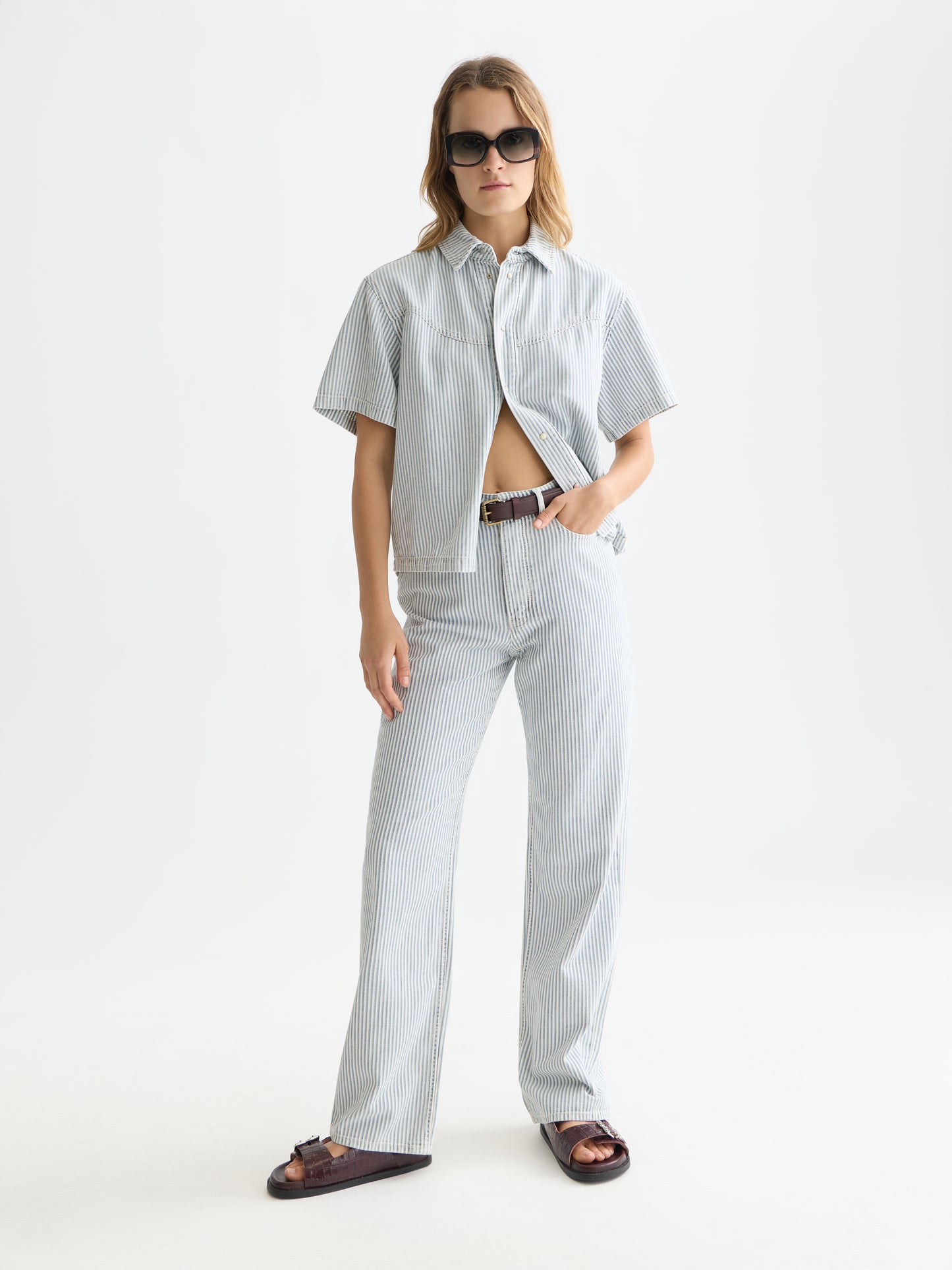 White Smoke חולצה מכופתרת קצרה לנשים Short Sleeve SCOTCH & SODA