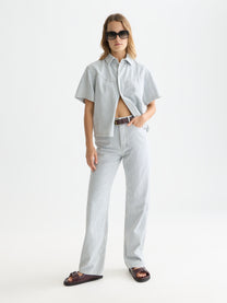 White Smoke חולצה מכופתרת קצרה לנשים Short Sleeve SCOTCH & SODA
