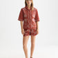 Seashell חולצה רקומה בגזרה צמודה לנשים Embroidered SCOTCH & SODA
