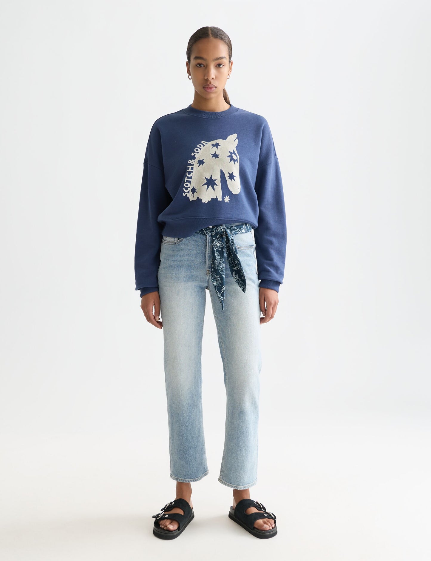 White Smoke ג'ינס ארוך לנשים The Sky – Straight Leg SCOTCH & SODA