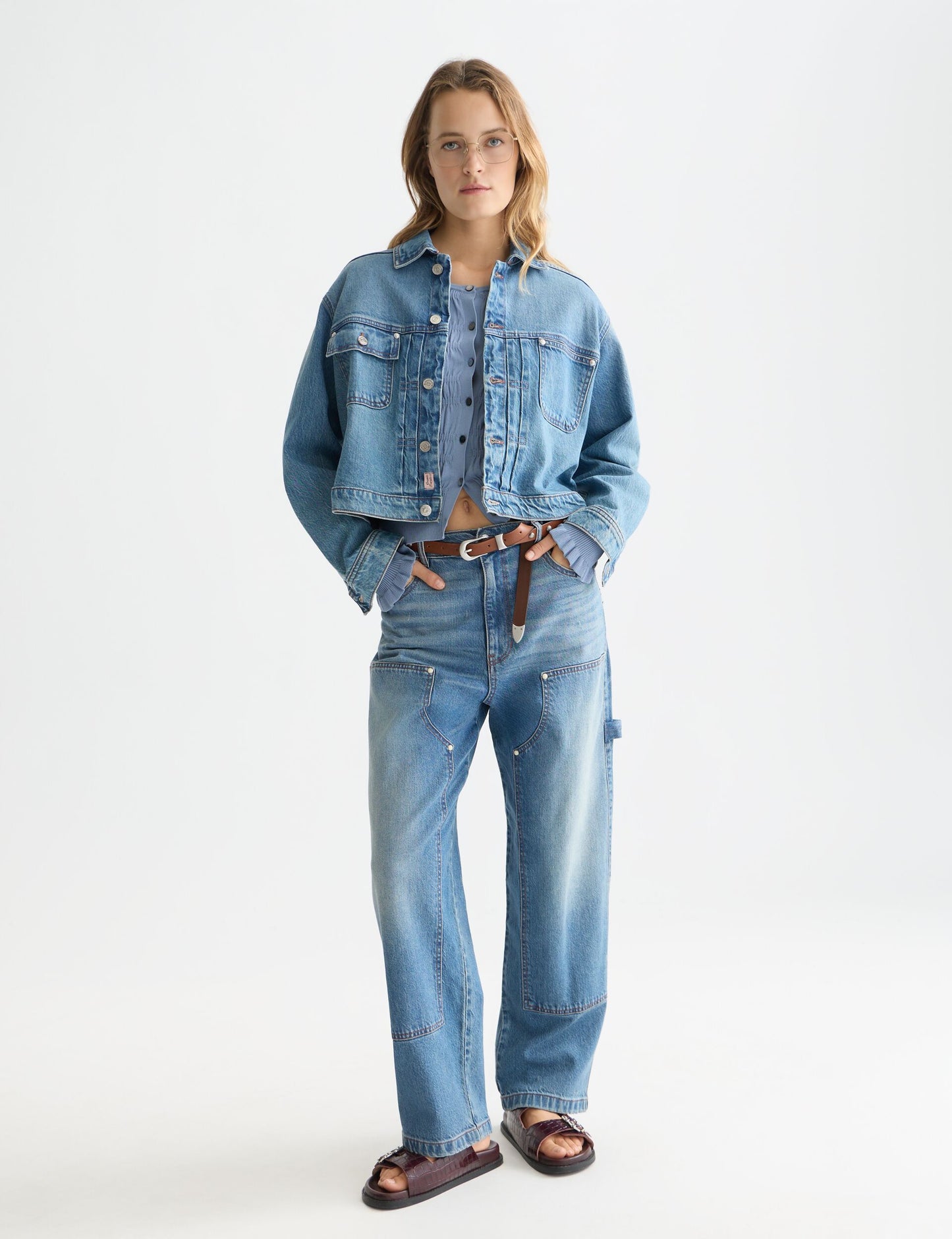 White Smoke ג׳ינס ארוך לנשים Raine - Wide Fit SCOTCH & SODA