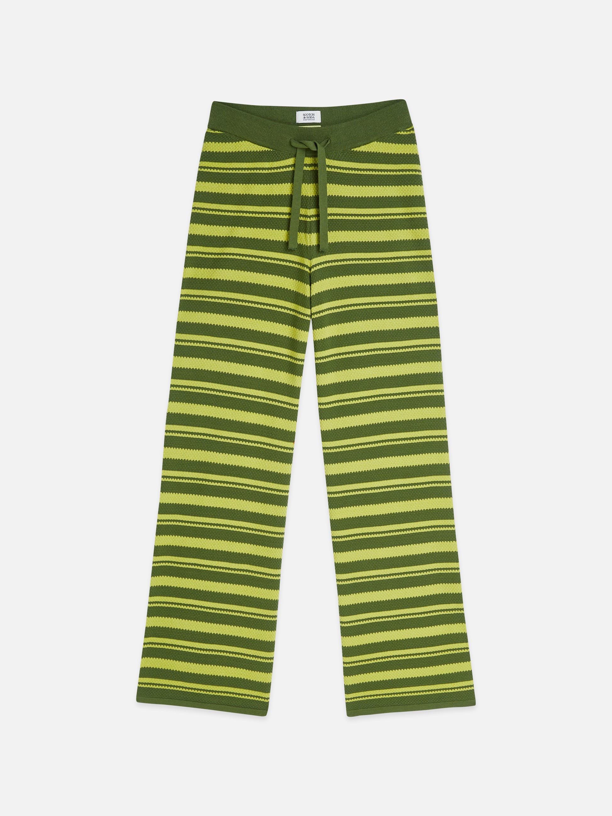 White Smoke מכנסיים ארוכים לנשים Textured Stripe Knitted Trousers SCOTCH & SODA