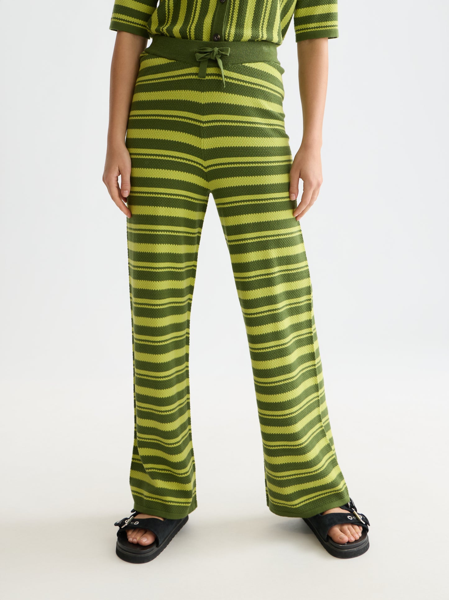 Lavender מכנסיים ארוכים לנשים Textured Stripe Knitted Trousers SCOTCH & SODA
