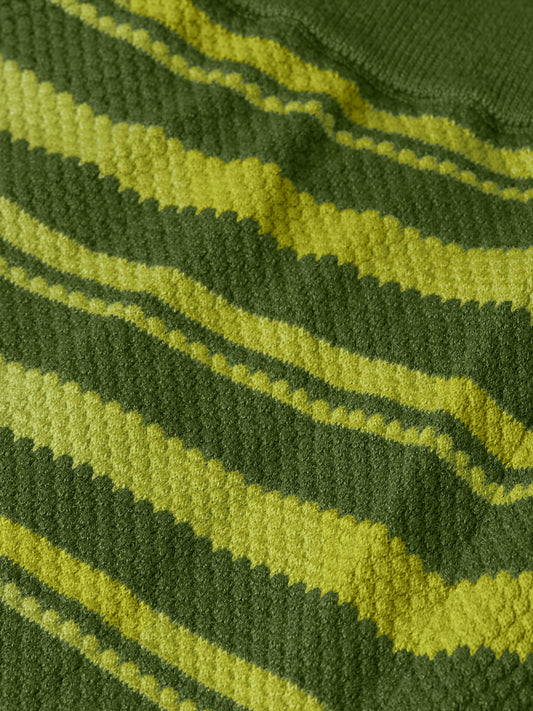 Dark Olive Green TEXTURED STRIPE KNITTED TROUSERS מכנסיים ארוכים SCOTCH & SODA