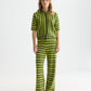 Seashell מכנסיים ארוכים לנשים Textured Stripe Knitted Trousers SCOTCH & SODA