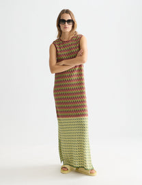 White Smoke שמלת מקסי סרוגה לנשים Chevron SCOTCH & SODA