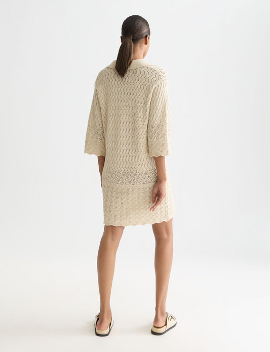 Misty Rose POINTELLE STITCH KNITTED SHORT TUNIC DRESS שמלת מידי SCOTCH & SODA