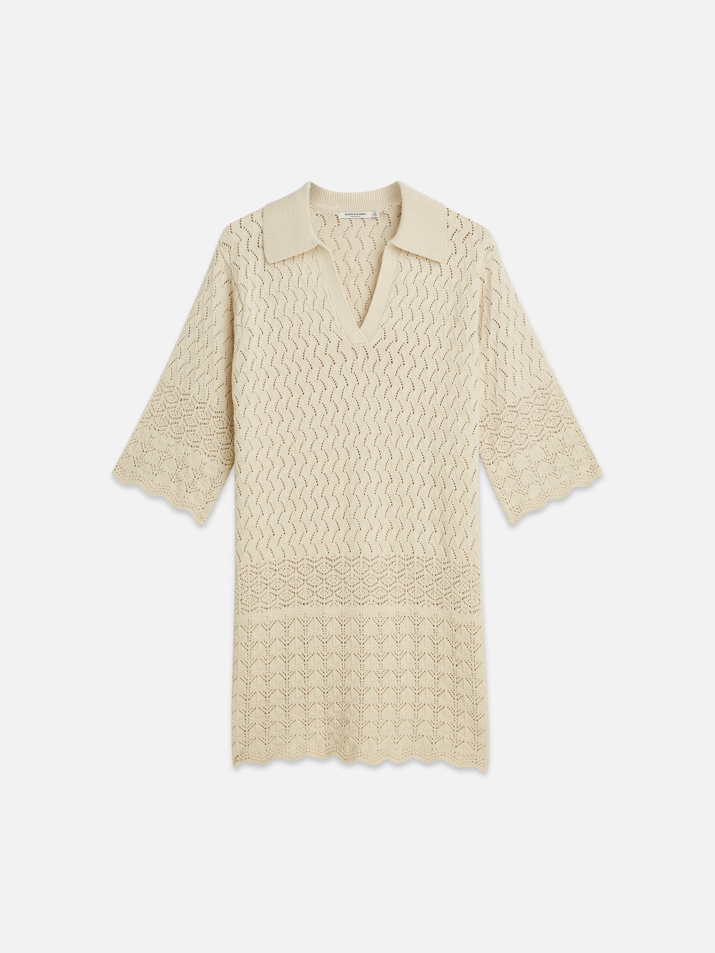 Gray שמלת מידי לנשים Pointelle Knit Tunic SCOTCH & SODA
