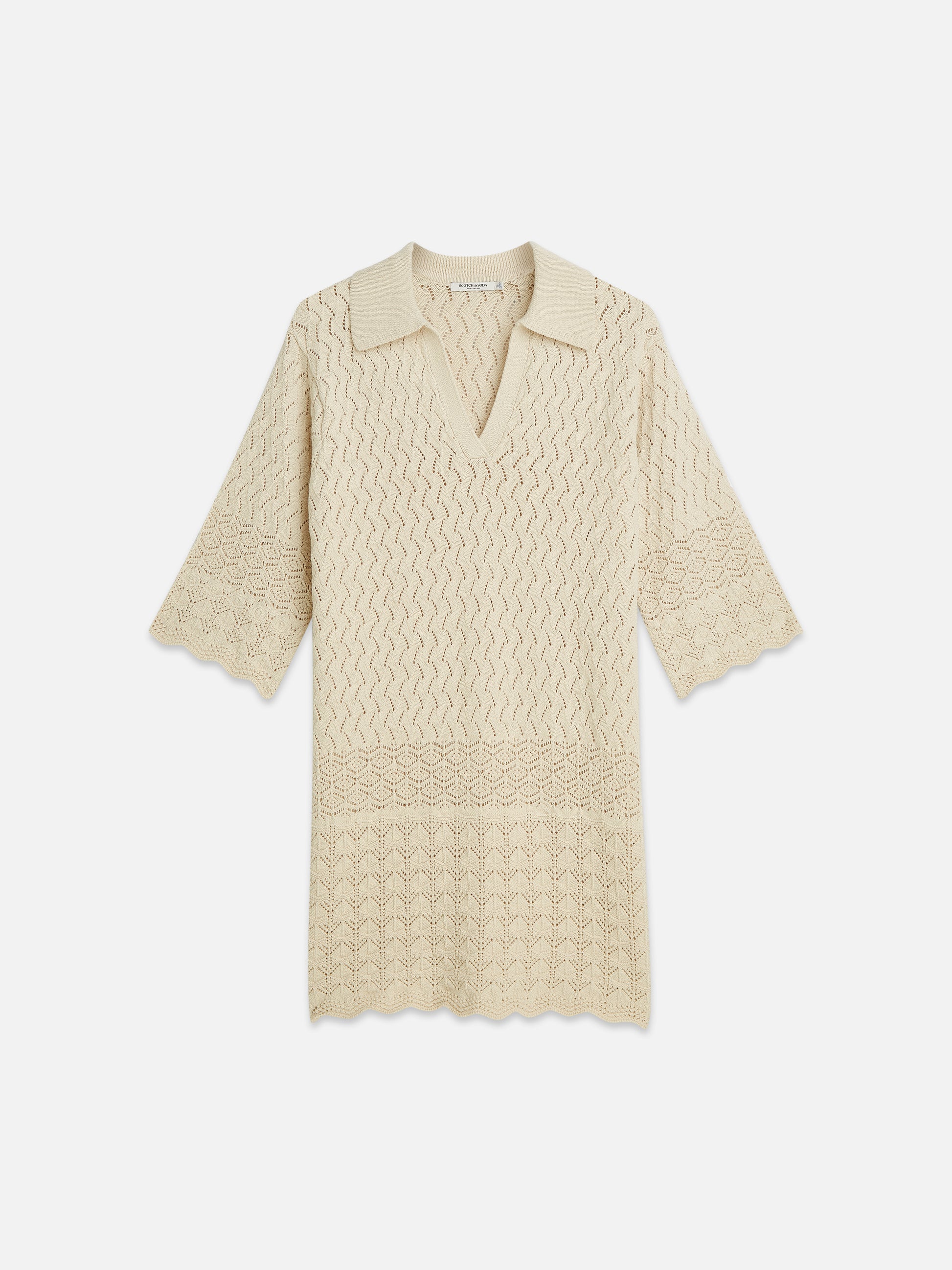 Gray שמלת מידי לנשים Pointelle Knit Tunic SCOTCH & SODA