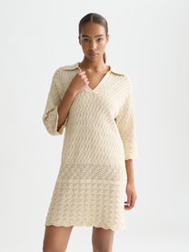 Lavender שמלת מידי לנשים Pointelle Knit Tunic SCOTCH & SODA