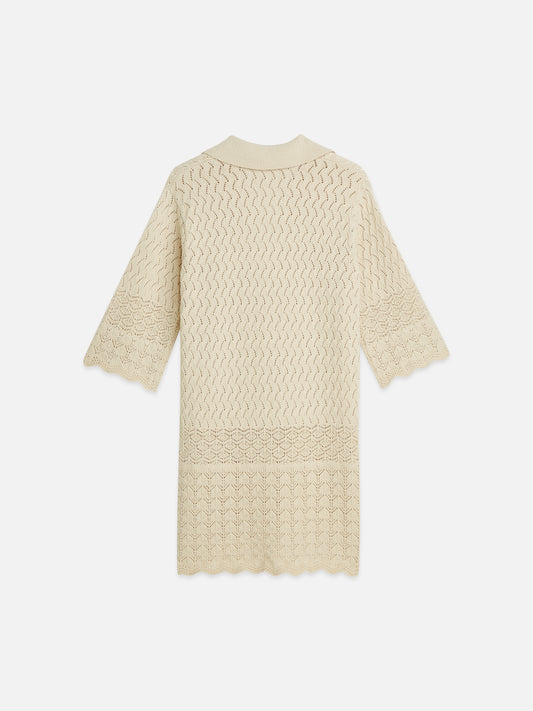 Light Gray POINTELLE STITCH KNITTED SHORT TUNIC DRESS שמלת מידי SCOTCH & SODA