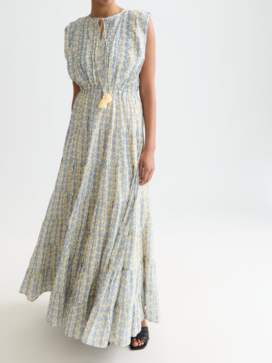 Lavender שמלת מקסי מודפסת לנשים Tiered SCOTCH & SODA