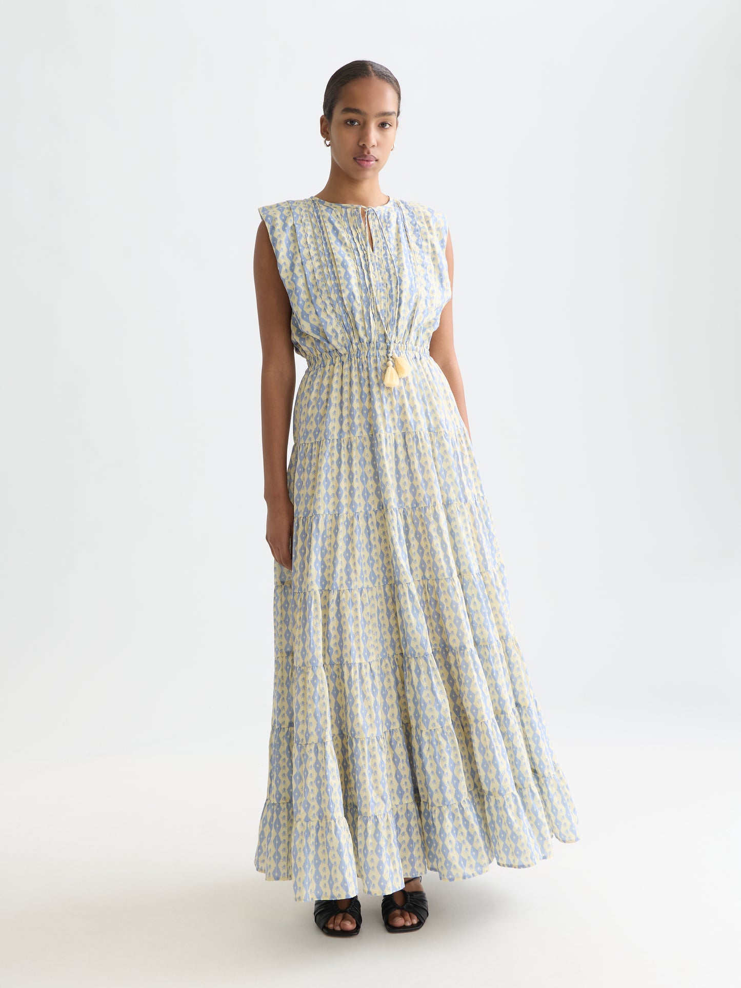 Lavender שמלת מקסי מודפסת לנשים Tiered SCOTCH & SODA