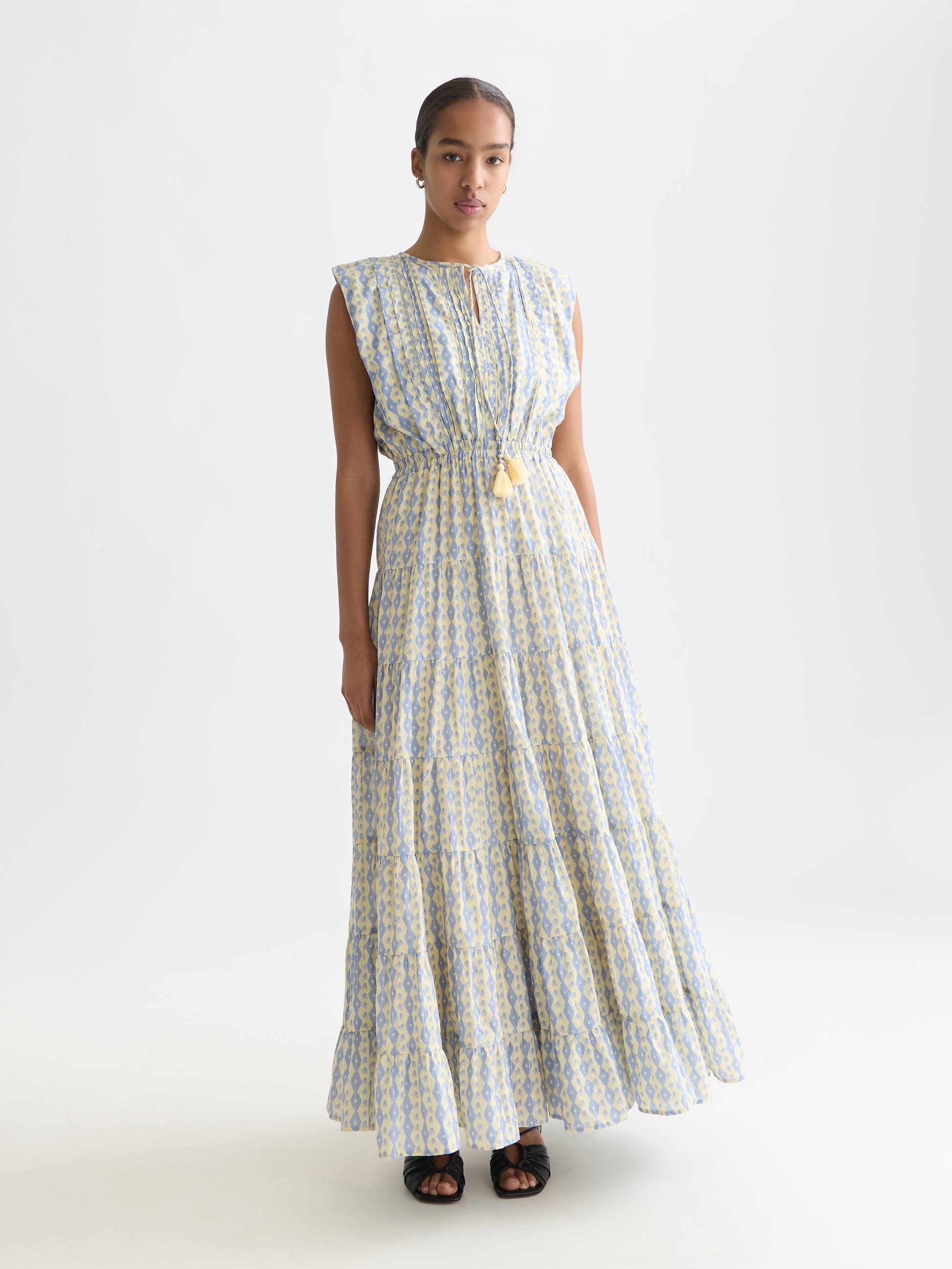 Lavender שמלת מקסי מודפסת לנשים Tiered SCOTCH & SODA