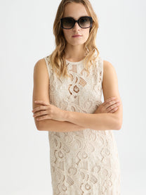 Light Gray שמלת מידי רקומה לנשים Flame Embroidery SCOTCH & SODA