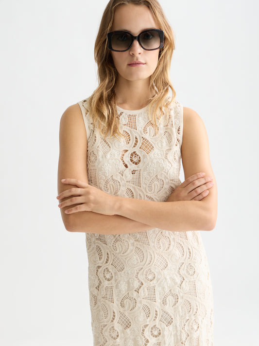 Light Gray שמלת מידי רקומה לנשים Flame Embroidery SCOTCH & SODA