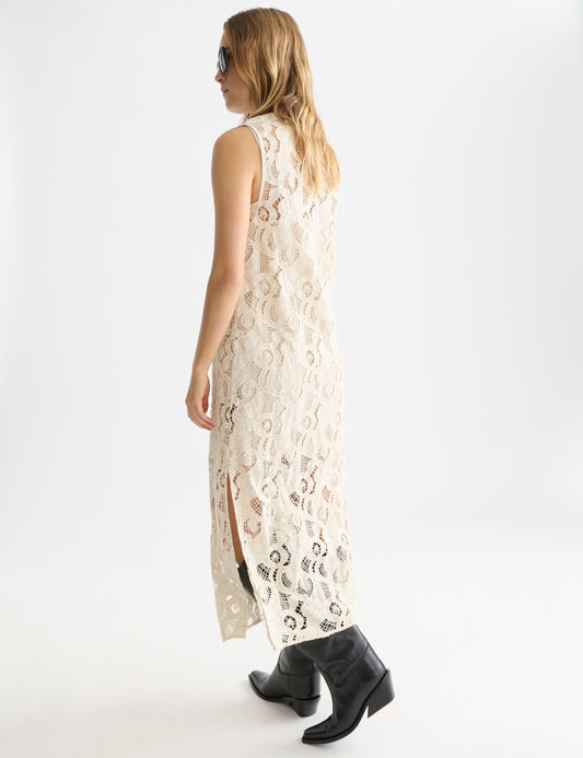 White Smoke שמלת מידי רקומה לנשים Flame Embroidery SCOTCH & SODA