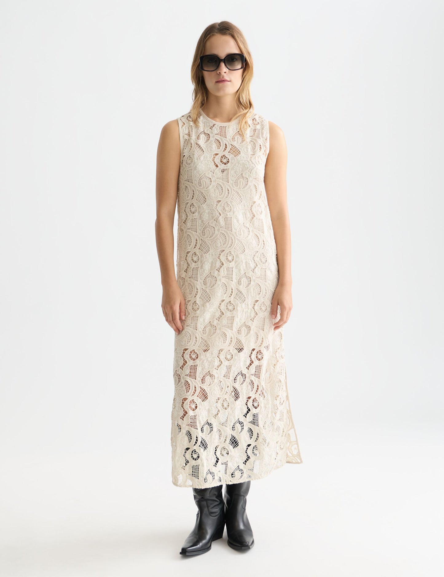 Light Gray שמלת מידי רקומה לנשים Flame Embroidery SCOTCH & SODA