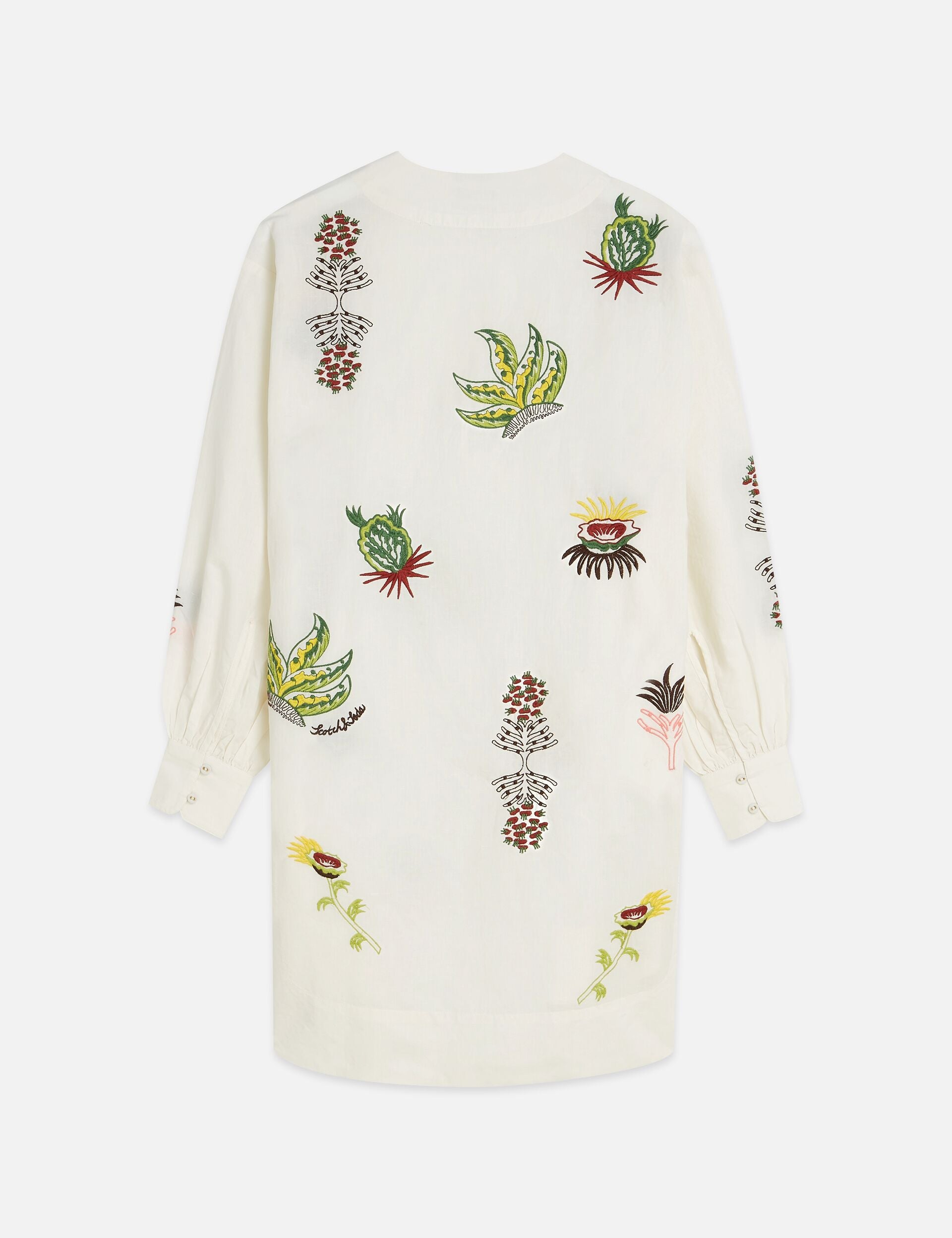 Antique White שמלת מיני רקומה לנשים Embroidered Bib SCOTCH & SODA