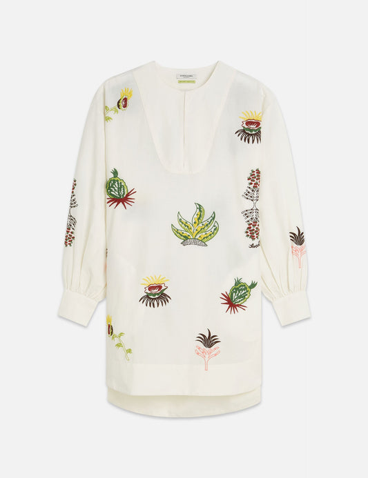Antique White שמלת מיני רקומה לנשים Embroidered Bib SCOTCH & SODA