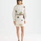White Smoke שמלת מיני רקומה לנשים Embroidered Bib SCOTCH & SODA