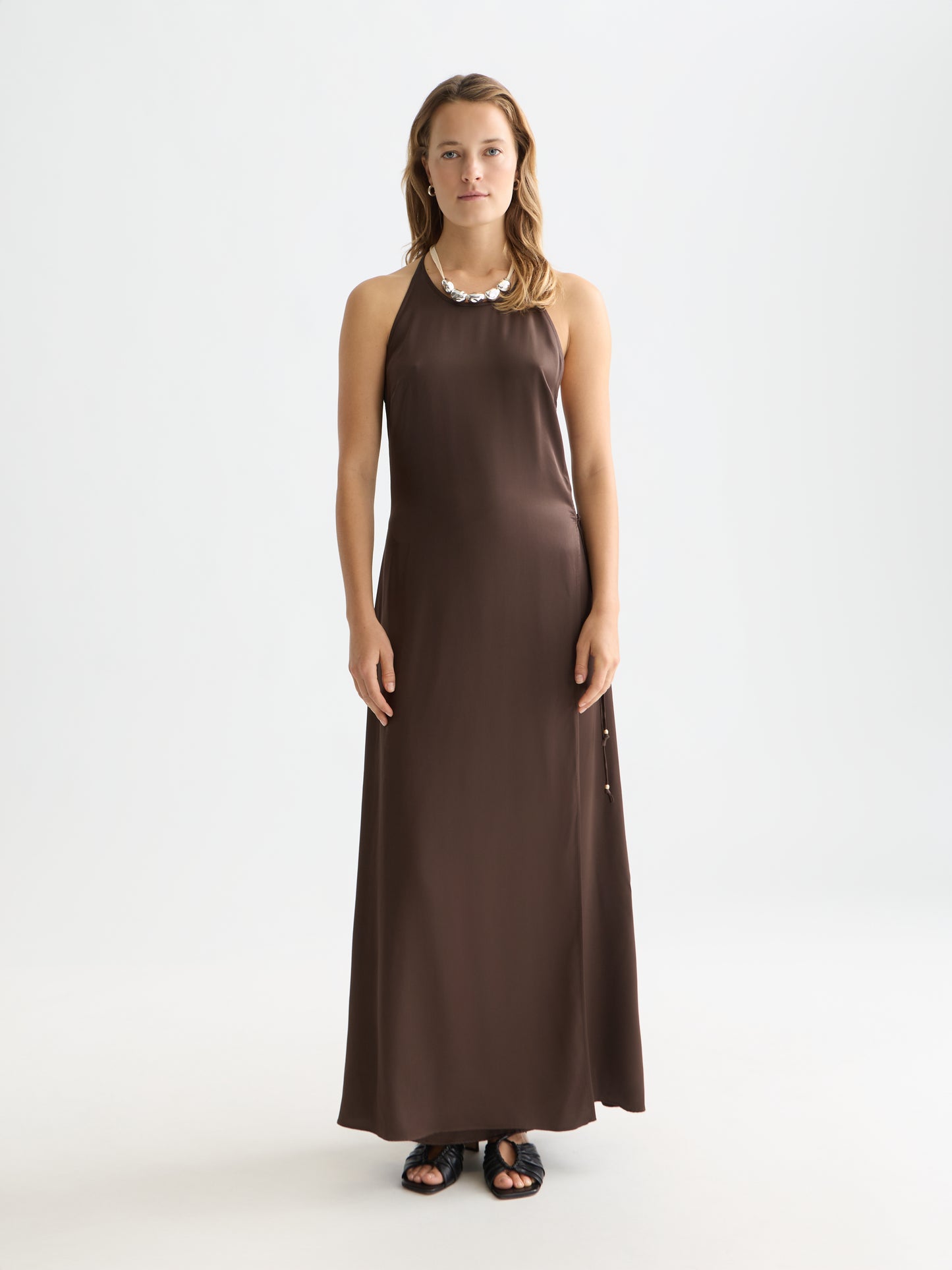 Dark Slate Gray שמלת מקסי מעטפת לנשים Viscose Cami SCOTCH & SODA