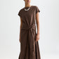 Dark Slate Gray שמלת מקסי פשתן לנשים Relaxed Tie Dress SCOTCH & SODA