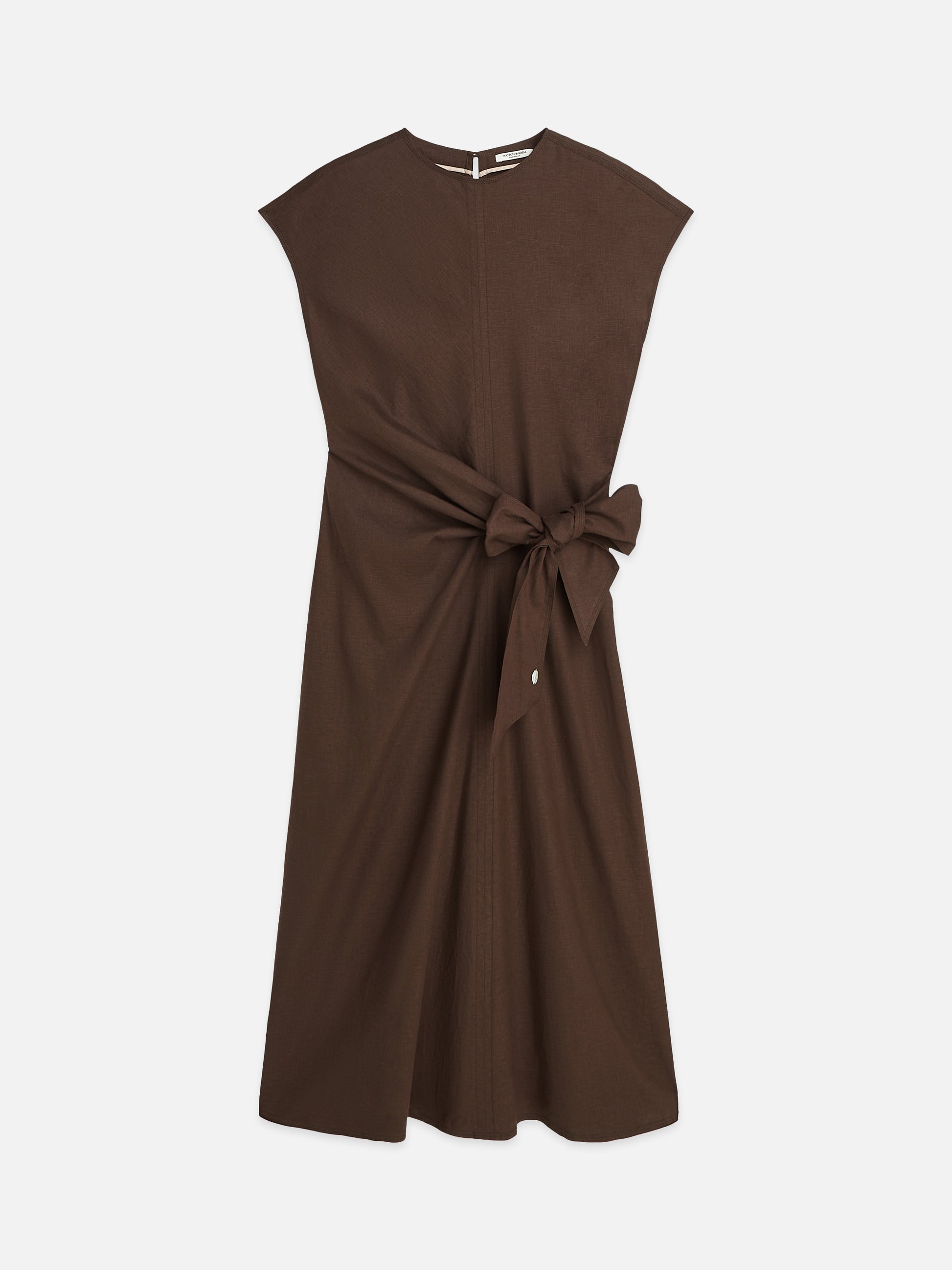 Dark Slate Gray שמלת מקסי פשתן לנשים Relaxed Tie Dress SCOTCH & SODA