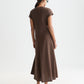 Dark Slate Gray שמלת מקסי פשתן לנשים Relaxed Tie Dress SCOTCH & SODA