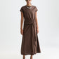 Dark Slate Gray שמלת מקסי פשתן לנשים Relaxed Tie Dress SCOTCH & SODA