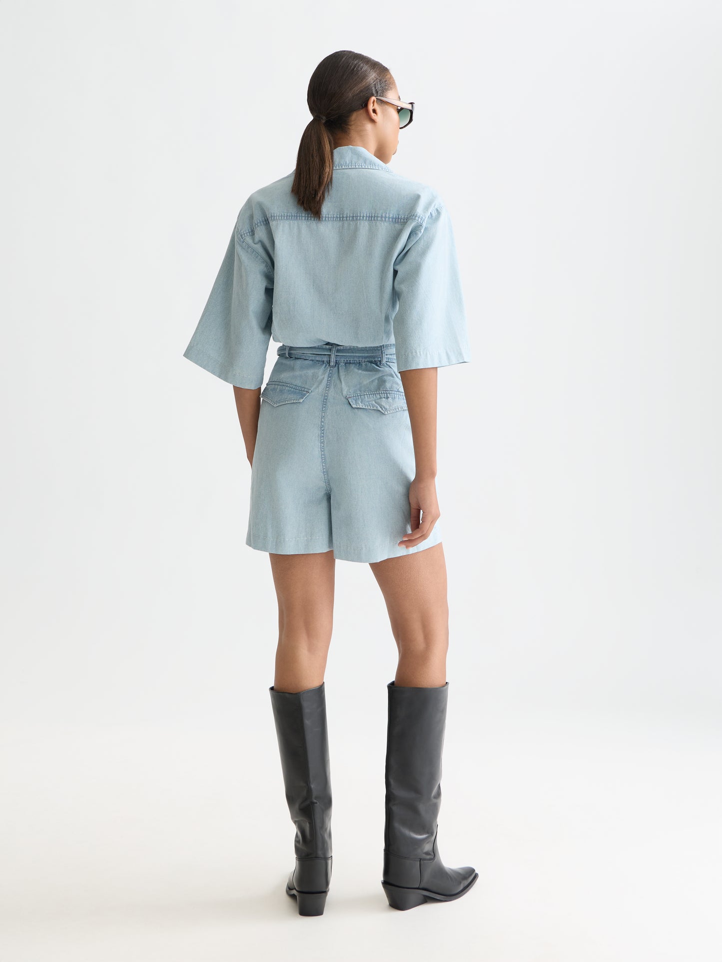 Lavender אוברול ג׳ינס קצר לנשים Lightweight Denim Playsuit SCOTCH & SODA