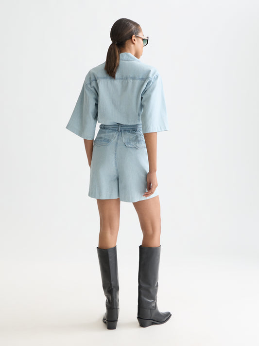 Lavender אוברול ג׳ינס קצר לנשים Lightweight Denim Playsuit SCOTCH & SODA