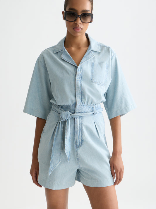 Lavender אוברול ג׳ינס קצר לנשים Lightweight Denim Playsuit SCOTCH & SODA