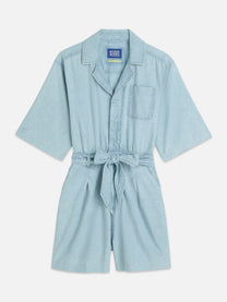 White Smoke אוברול ג׳ינס קצר לנשים Lightweight Denim Playsuit SCOTCH & SODA