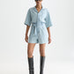 White Smoke אוברול ג׳ינס קצר לנשים Lightweight Denim Playsuit SCOTCH & SODA