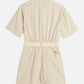 Light Gray אוברול קצר פסים לנשים Linen Blend Playsuit SCOTCH & SODA