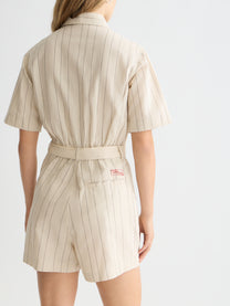 Lavender אוברול קצר פסים לנשים Linen Blend Playsuit SCOTCH & SODA