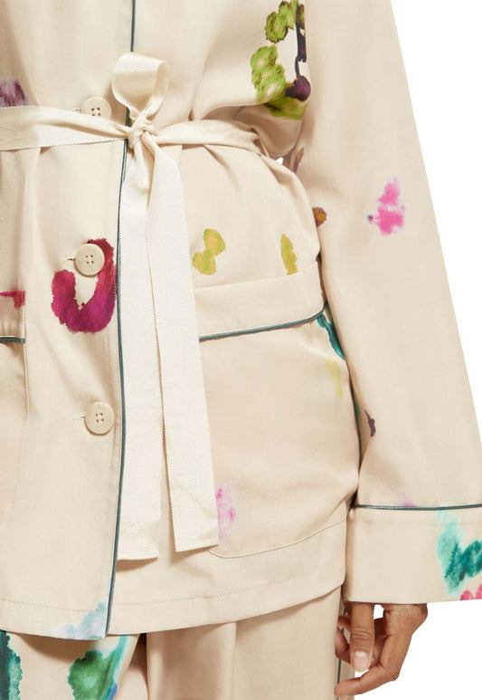 Light Gray בלייזר עם חגורת מותן לנשים SCOTCH & SODA