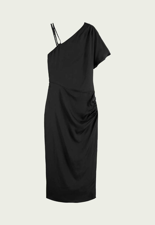 Black שמלת מידי א-סימטרית לנשים SCOTCH & SODA