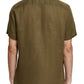 Dark Olive Green חולצת פשתן מכופתרת קצרה לגברים SCOTCH & SODA