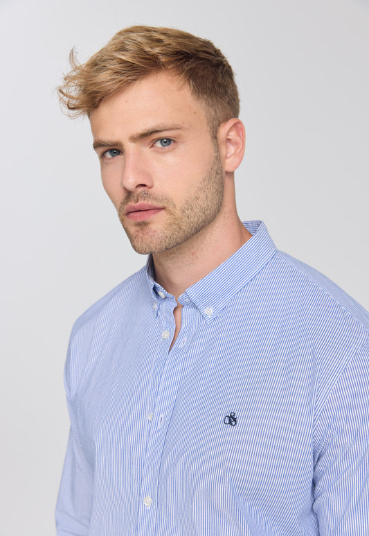 Light Gray חולצה מכופתרת ארוכה לגברים SCOTCH & SODA