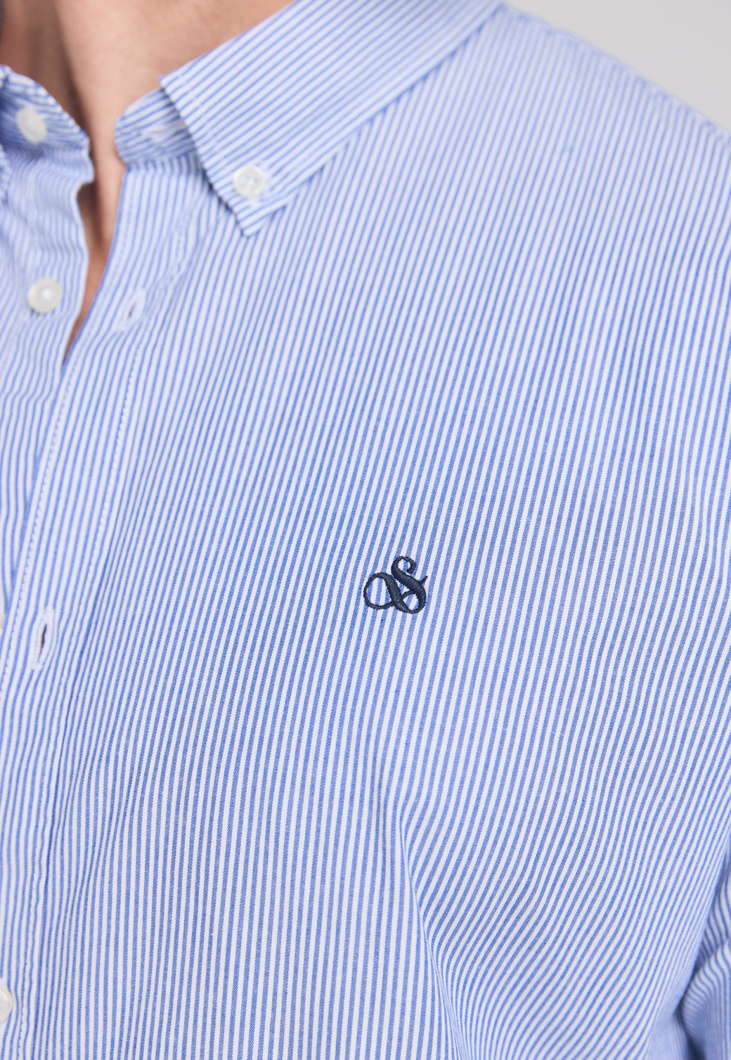 Light Gray חולצה מכופתרת ארוכה לגברים SCOTCH & SODA