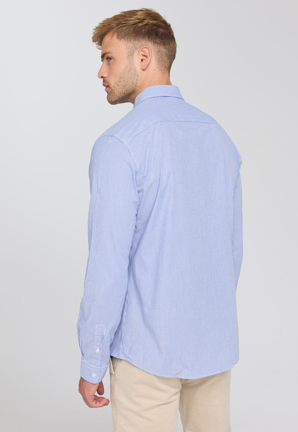 Light Gray חולצה מכופתרת ארוכה לגברים SCOTCH & SODA