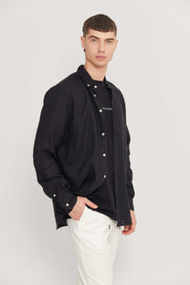 Dark Slate Gray חולצת פשתן ארוכה לגברים SCOTCH & SODA