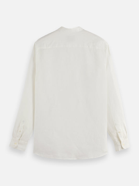 Light Gray CORE - LINEN SHIRT LS STAND UP COLLAR חולצה מכופתרת ארוכה SCOTCH & SODA