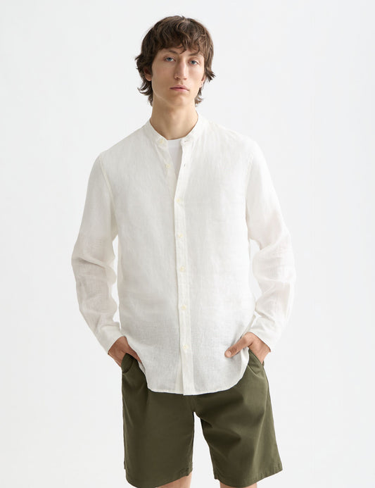 Lavender CORE - LINEN SHIRT LS STAND UP COLLAR חולצה מכופתרת ארוכה SCOTCH & SODA