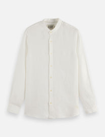Light Gray חולצה מכופתרת ארוכה לגברים Linen SCOTCH & SODA