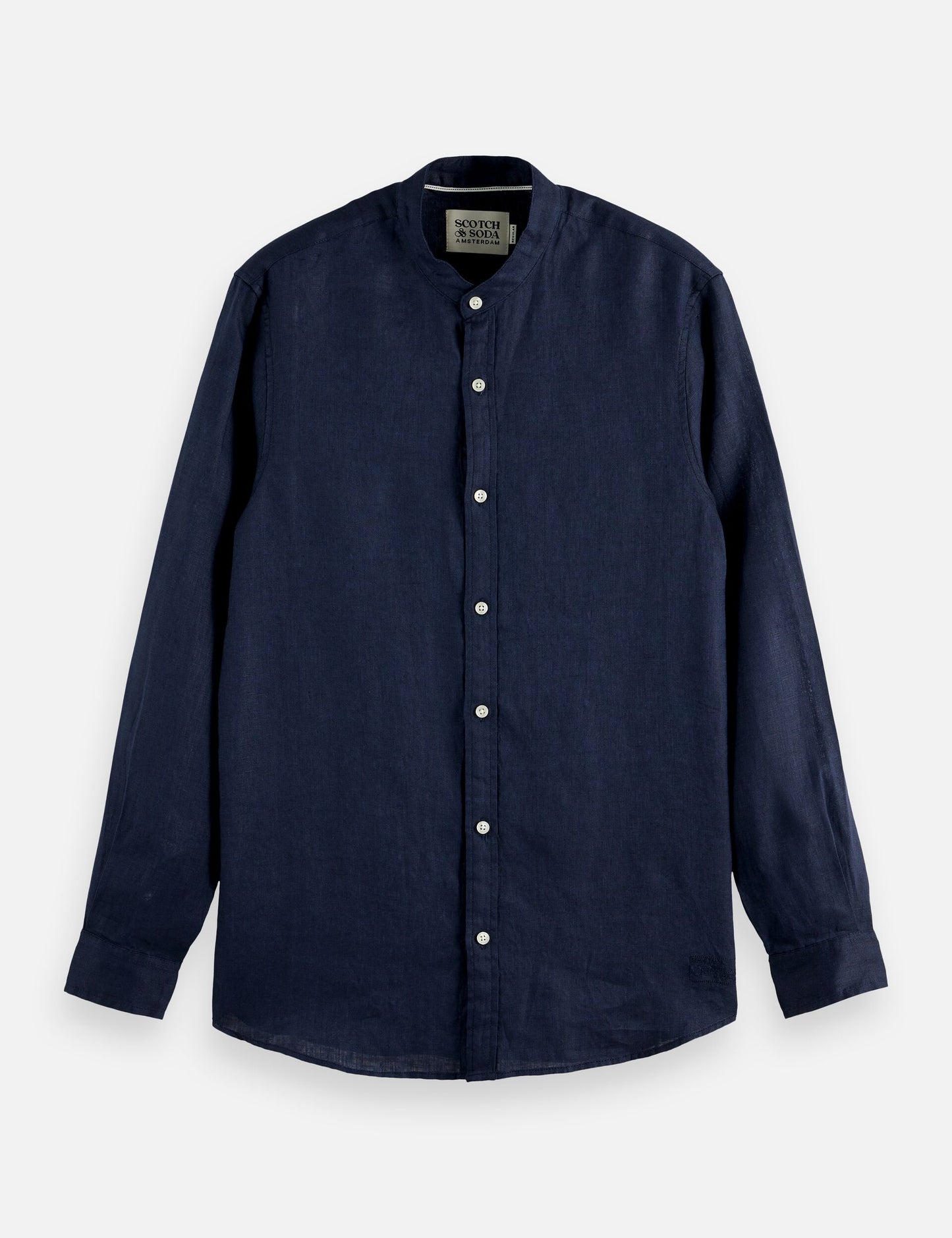 Dark Slate Gray CORE - LINEN SHIRT LS STAND UP COLLAR חולצה מכופתרת ארוכה SCOTCH & SODA